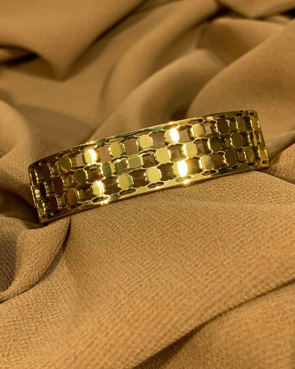 Geometric Gold Tone Handcuff