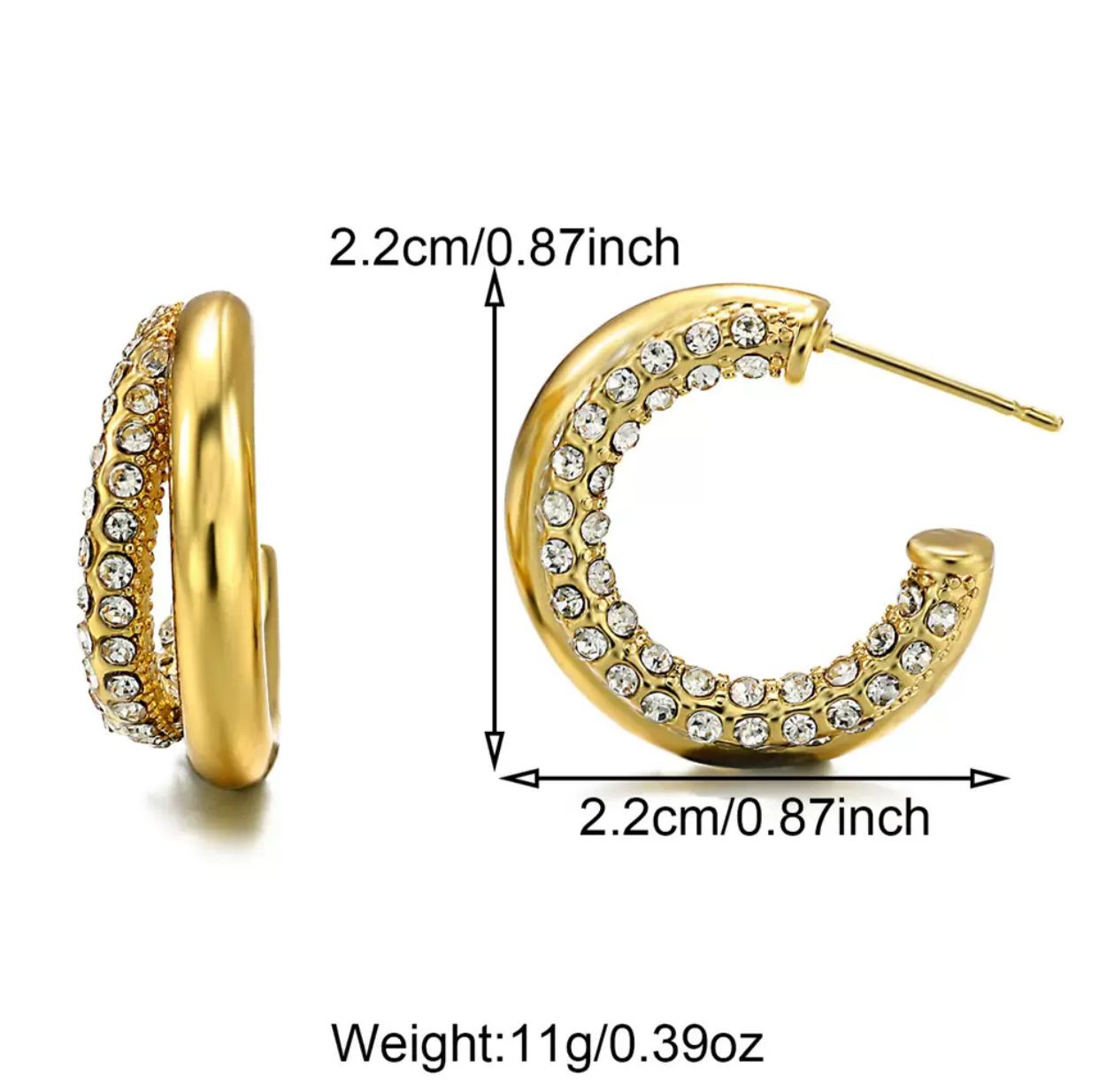 Double Layer Pearly Hoops