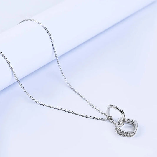 Minimal Double Ring Necklace