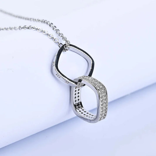 Minimal Double Ring Necklace