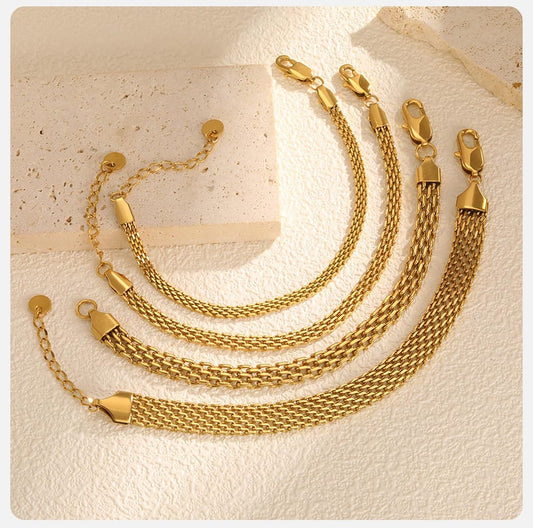 Gold Mesh Chain Bracelet