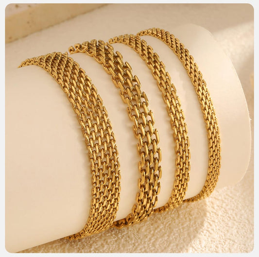 Gold Mesh Chain Bracelet