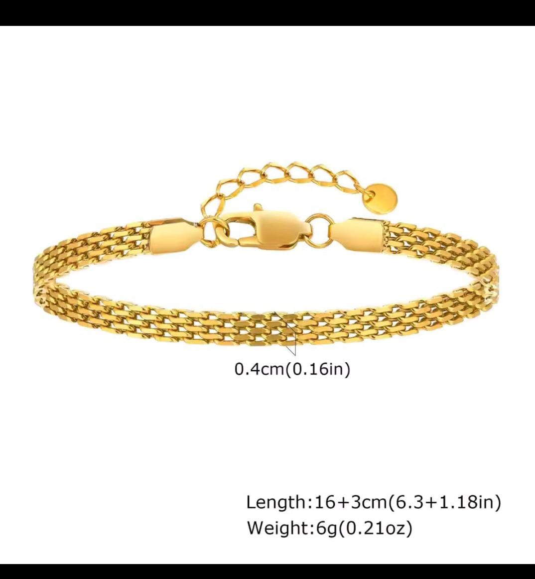 Gold Mesh Chain Bracelet