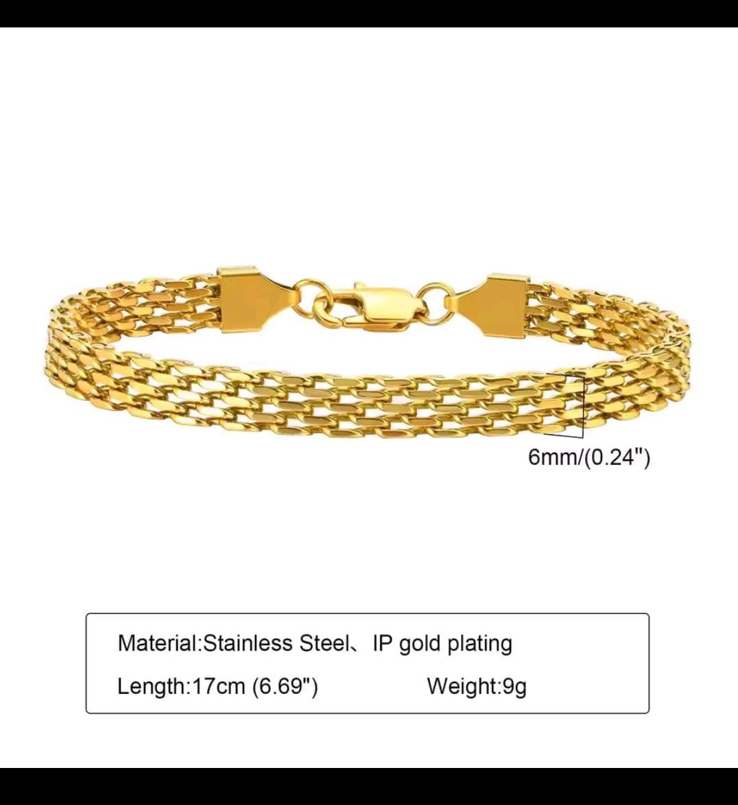 Gold Mesh Chain Bracelet