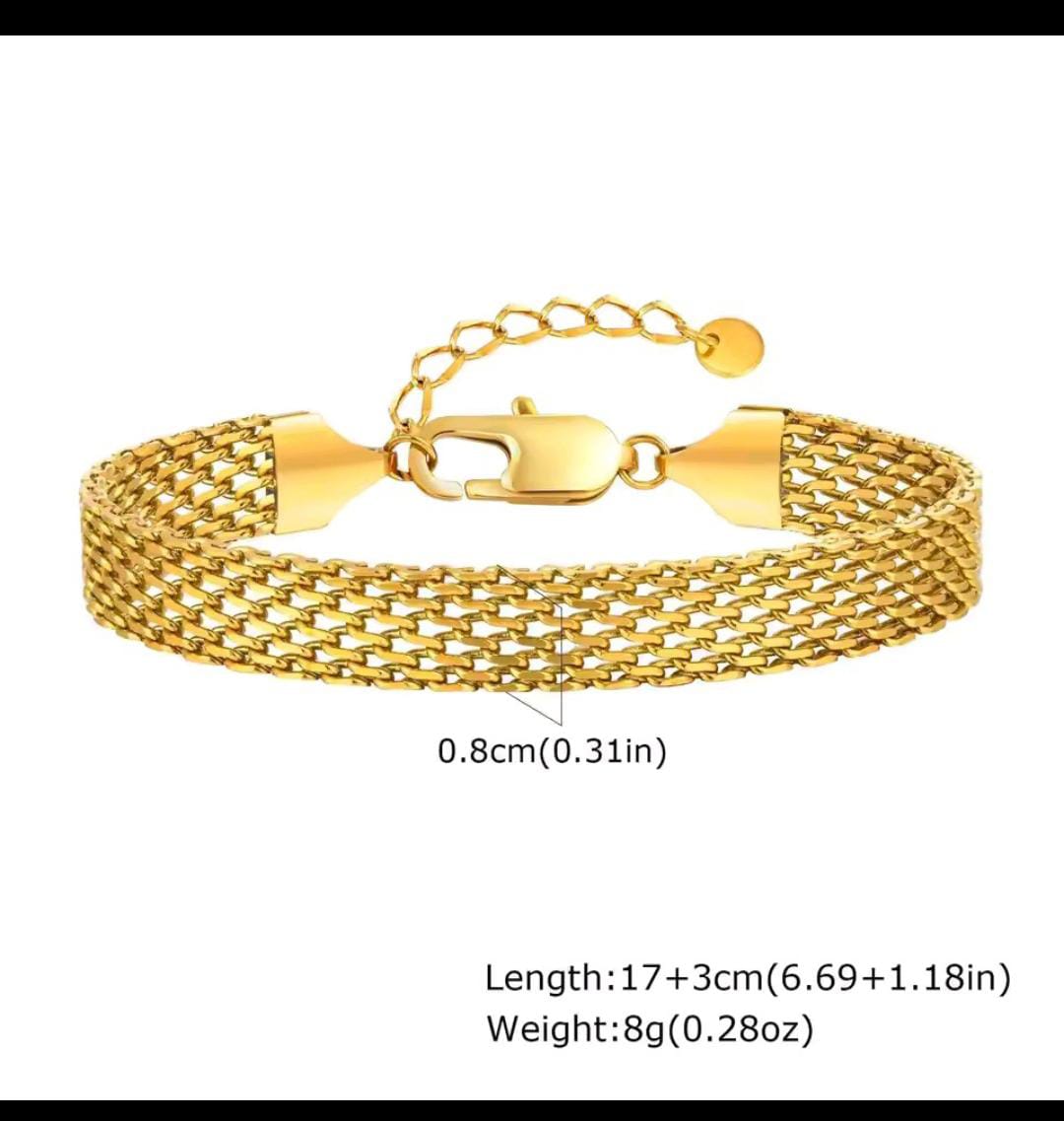 Gold Mesh Chain Bracelet