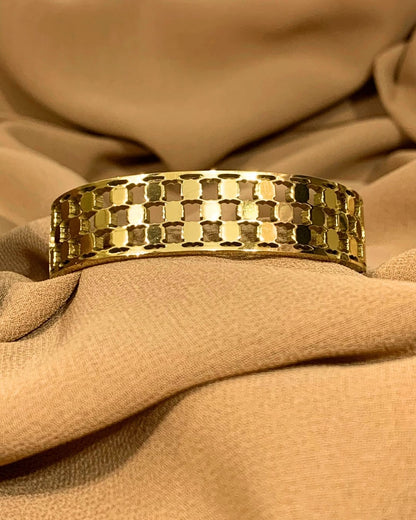 Geometric Gold Tone Handcuff