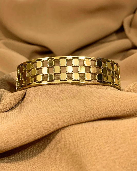 Geometric Gold Tone Handcuff