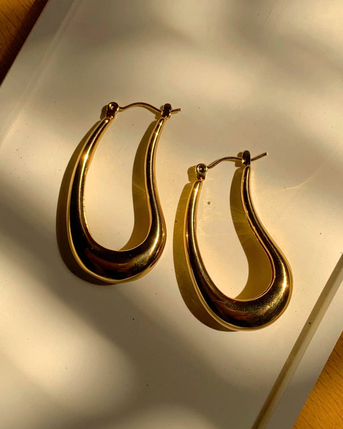 Chunky Gold Sculptural Hoops