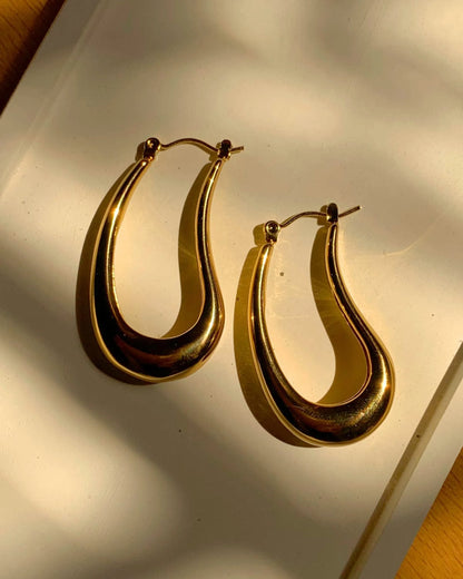 Chunky Gold Sculptural Hoops