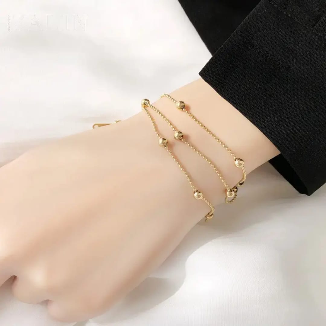 Dainty Gold Ball Bracelet