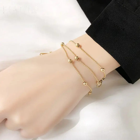 Dainty Gold Ball Bracelet