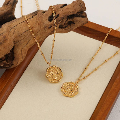 Ethereal Floral Coin Necklace