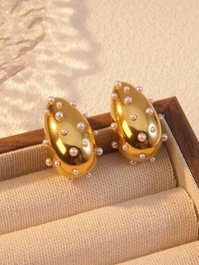 Pearly Teardrop Earrings