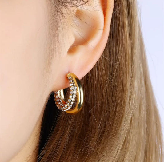 Double Layer Pearly Hoops