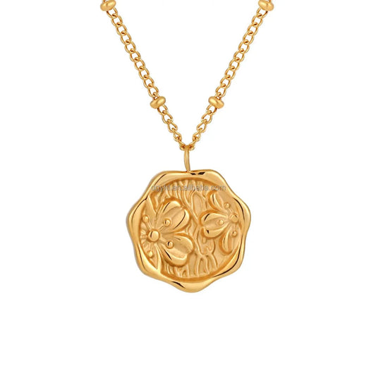 Ethereal Floral Coin Necklace