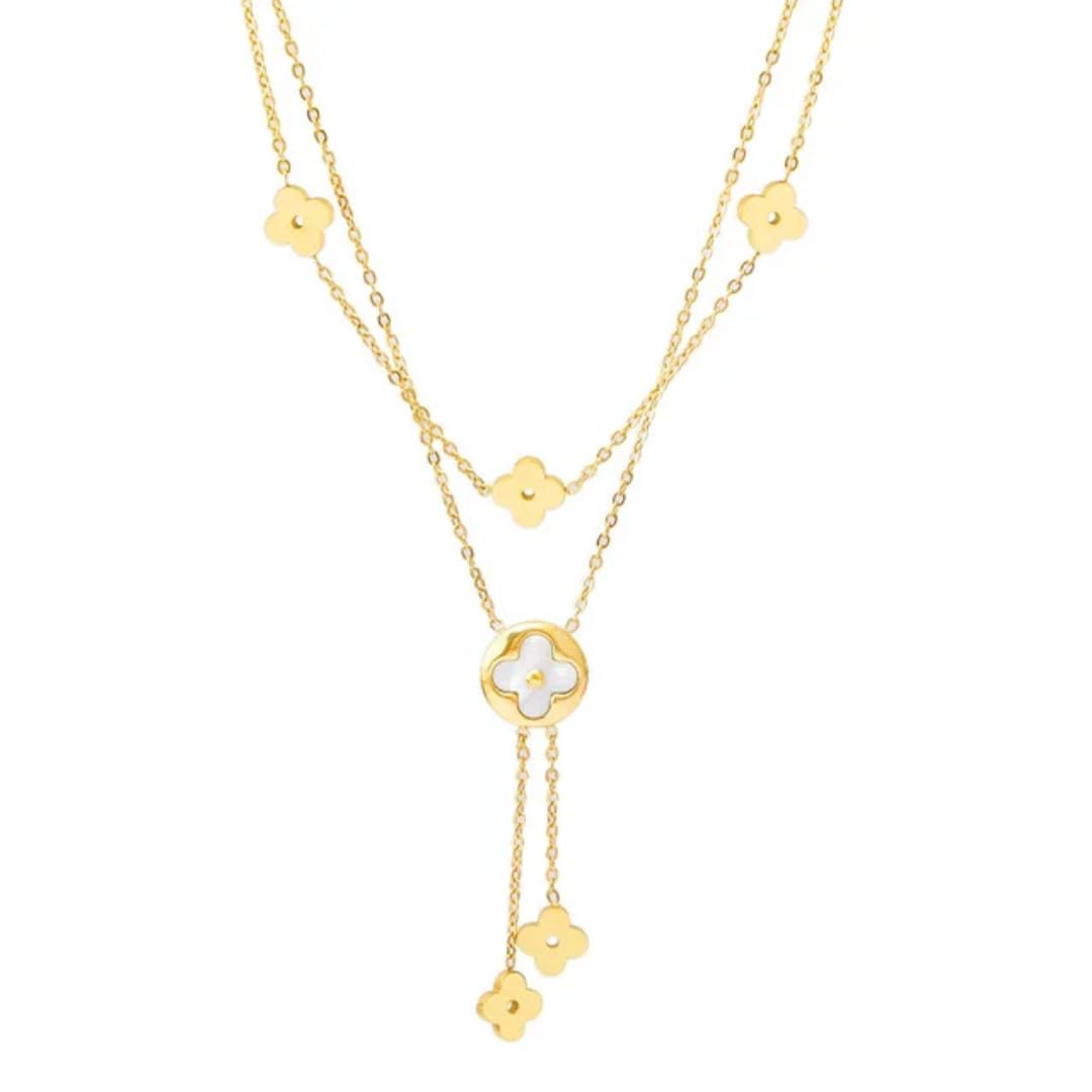 Golden Clover Layered Necklace