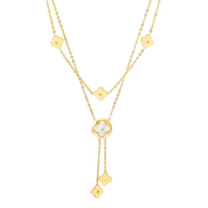 Golden Clover Layered Necklace